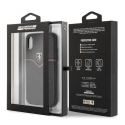„Ferrari Hardcase“ FEOVEHCI65BK „iPhone Xs Maks“ nespalvotų/nespalvotų takelių pertvara „Ferrari Hardcase“ FEOVEHCI65BK „iPhone Xs Maks“ nespalvotų/nespalvotų takelių pertvara