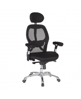 Executive chair OFFICE4YOU GAIOLA, chrome base, black sp.