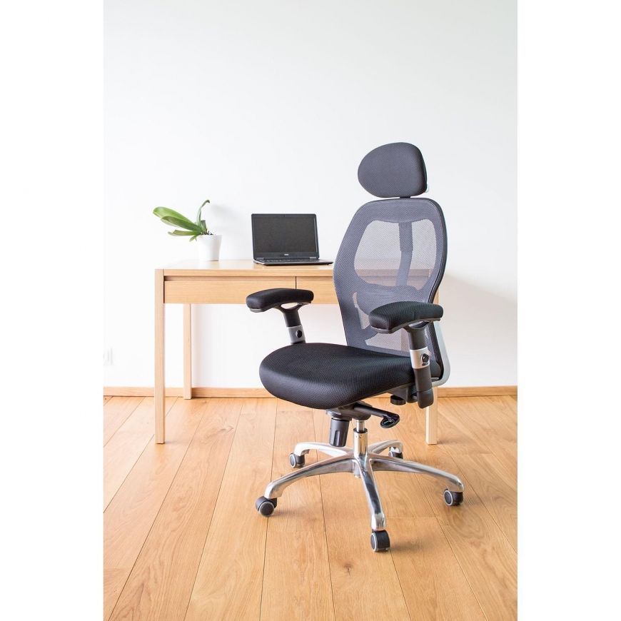 Executive chair OFFICE4YOU GAIOLA, chrome base, black sp. – 2