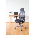 Vadovo kėdė OFFICE4YOU GAIOLA, chromuotas pagrindas, juoda sp.