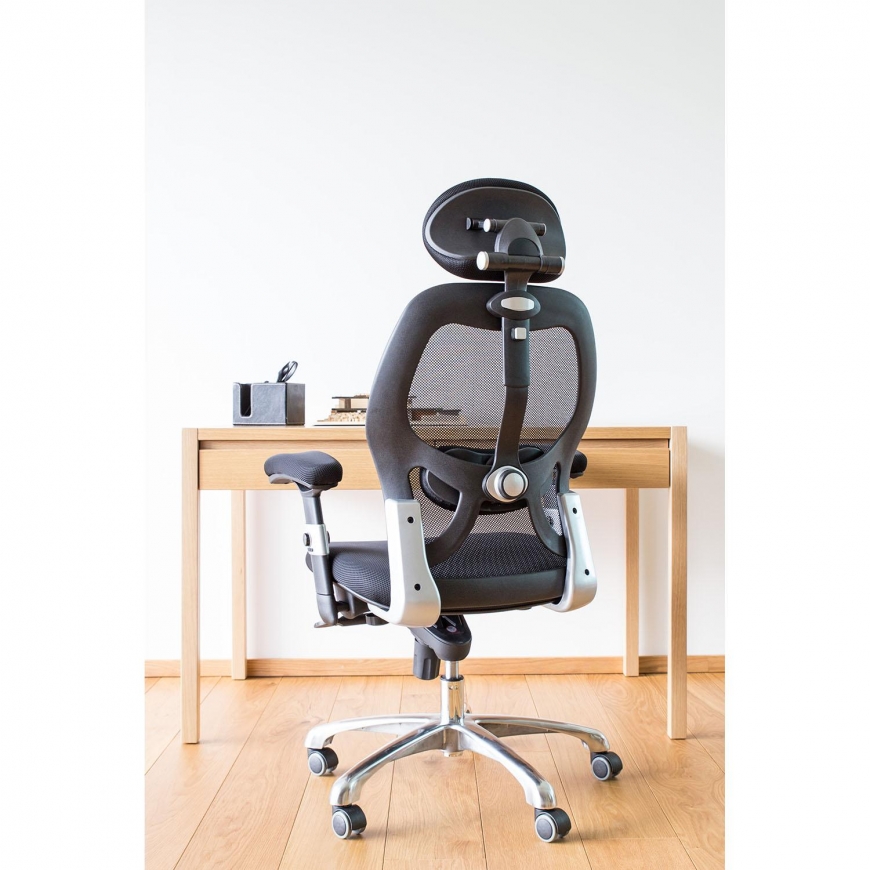 Executive chair OFFICE4YOU GAIOLA, chrome base, black sp. – 3