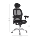 Executive chair OFFICE4YOU GAIOLA, chrome base, black sp.