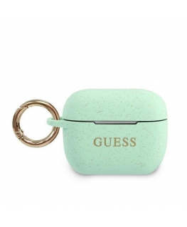 Guess Protective case GUACAPSILGLGN silicone Glitter for AirPods Pro turquoise