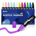 Akriliniai markeriai - flomasteriai ARRTX, 12 spalvų Akriliniai markeriai - flomasteriai ARRTX, 12 spalvų
