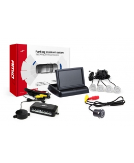 Amio Parking sensor kit tft02 4.3 inch with camera hd-308-led 4 sensors silver