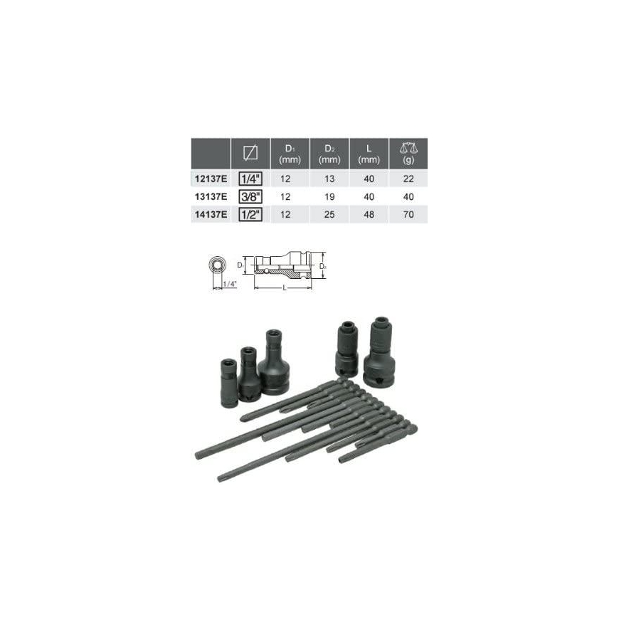 Prailgintas smūginių antgalių adapteris 1/2"-1/4" KOKEN – 9