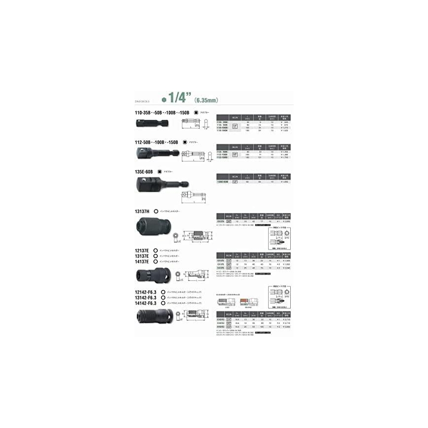 Prailgintas smūginių antgalių adapteris 1/2"-1/4" KOKEN – 12