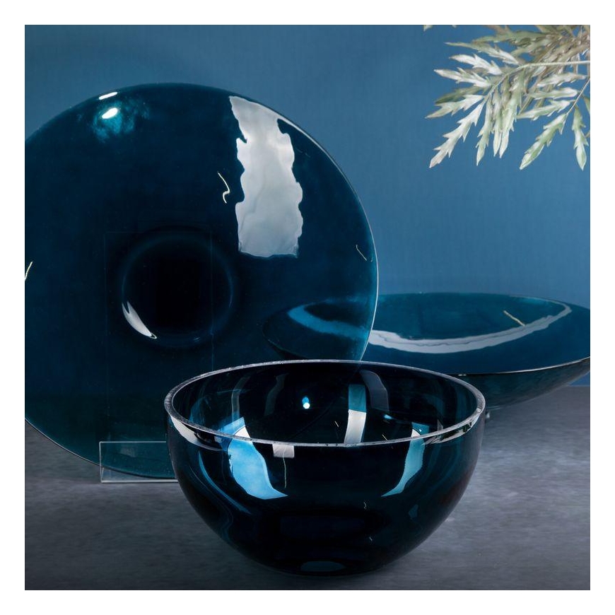 Eurofirany LIMITED COLLECTION LILI6 Meninio stiklo dubuo, ∅ 25 X 13 cm, spalva: turkio – 10