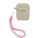 Guess protective case GUACA2LSVSGP silicone vintage for AirPods 1/2 gray pink