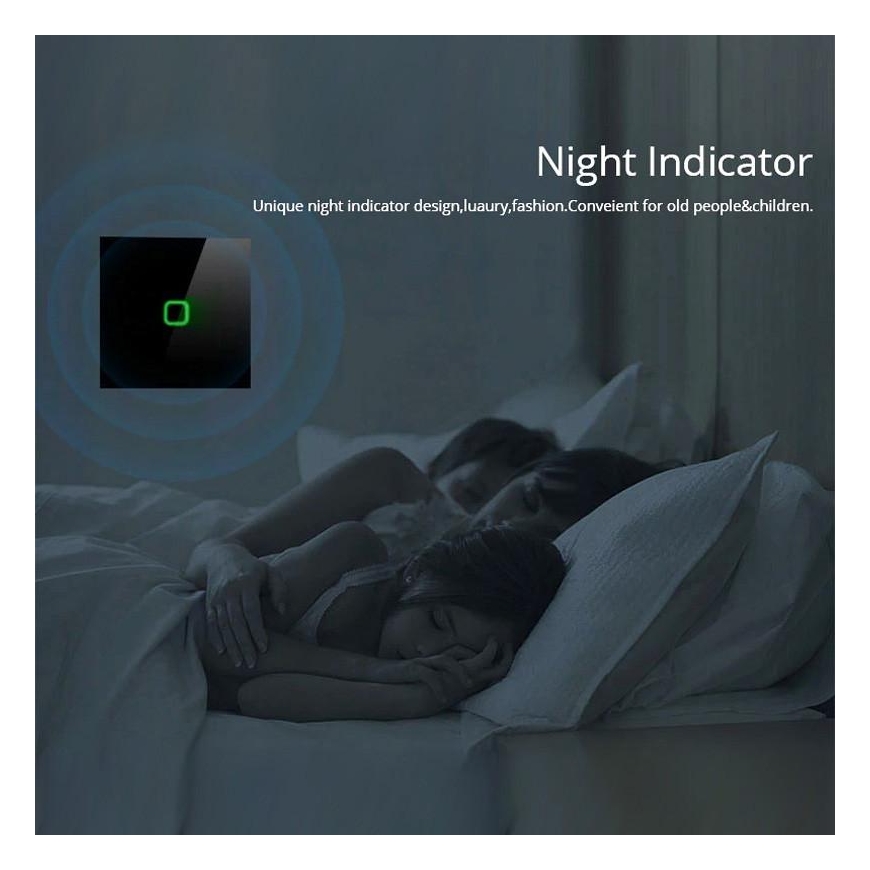 Maclean Smart WiFi Touch Light Switch Compatible with Tuya APP Wall Glass Switch with Color Changing LED Backlight Reversing Swi – 4