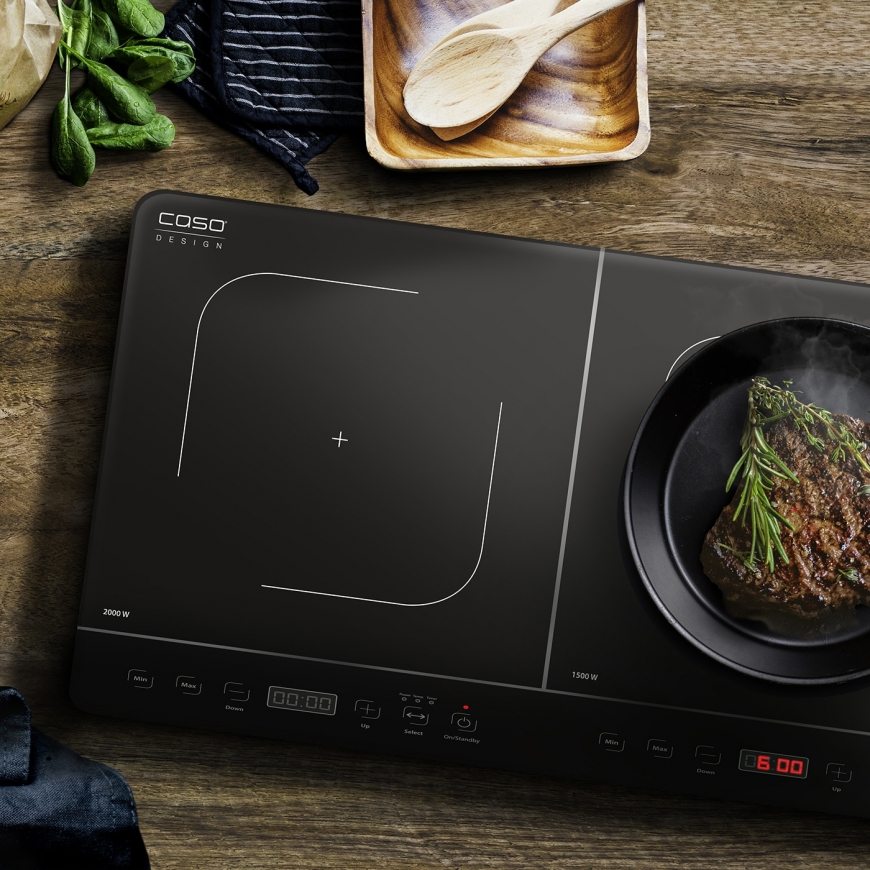 Caso Design Touch 3500 Black Countertop 60 cm Zone induction hob 2 zone(s) – 5