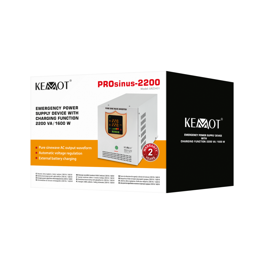 Uninterruptible power supply 12V 230V 2200VA/1600W KEMOT PROsinus 2200 – 2