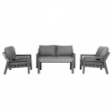 Garden furniture set TOMSON table, sofa and 2 chairs, grey Garden furniture set TOMSON table, sofa and 2 chairs, grey