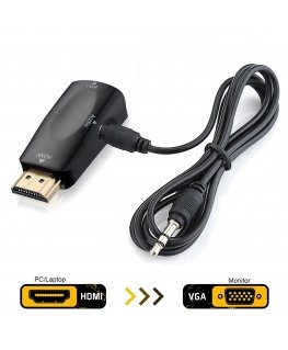 RoGer HDMI to VGA (+Audio) Converter black
