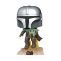FUNKO POP! Vinila figūriņa: Star Wars: The Mandalorian ar lidojošu mugursomu FUNKO POP! Vinila figūriņa: Star Wars: The Mandalorian ar lidojošu mugursomu