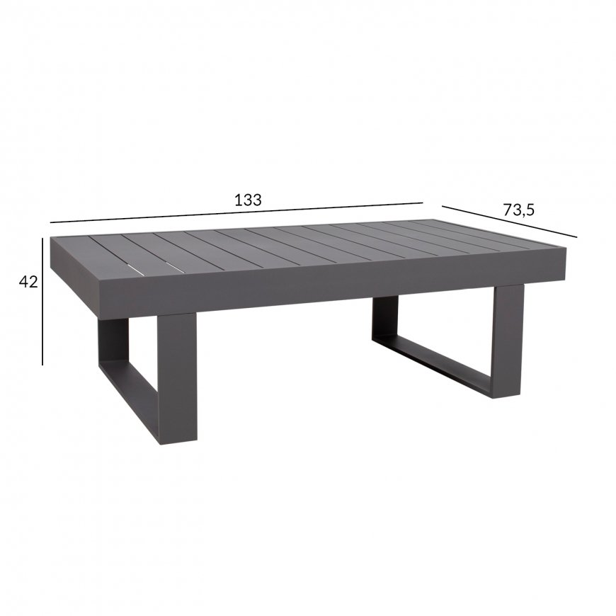 Coffee table FLUFFY 133x73,5xH42cm, grey – 5