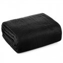 Eurofirany DESIGN 91 LUIZ / 4 Velvet bedspread, quilted by hot pressing with a pattern of palm leaves, 170X210 cm, color: black Eurofirany DESIGN 91 LUIZ / 4 Velvet bedspread, quilted by hot pressing with a pattern of palm leaves, 170X210 cm, color: black