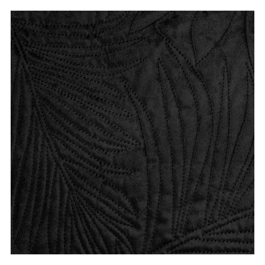 Eurofirany DESIGN 91 LUIZ / 4 Velvet bedspread, quilted by hot pressing with a pattern of palm leaves, 170X210 cm, color: black – 4
