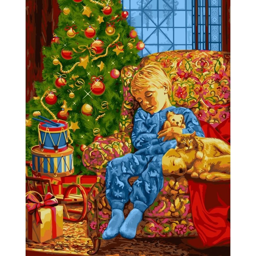 Beldizart SALE (Discontinued) Wizardi Painting by Numbers Kit Christmas Night 40x50 cm L021