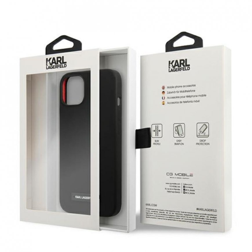 Case Karl Lagerfeld KLHCP13SSLMP1K iPhone 13 mini 5.4 inch hardcase black/black silicone plate – 5