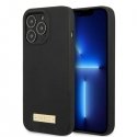 Guess GUHMP13LSPLK iPhone 13 Pro / 13 6,1 colio juodas/juodas kietas dėklas, silikoninis logotipas MagSafe Guess GUHMP13LSPLK iPhone 13 Pro / 13 6,1 colio juodas/juodas kietas dėklas, silikoninis logotipas MagSafe