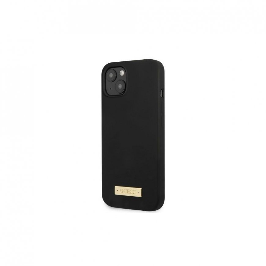 Guess GUHMP13LSPLK iPhone 13 Pro / 13 6,1 colio juodas/juodas kietas dėklas, silikoninis logotipas MagSafe – 2