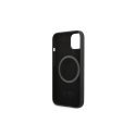 Guess GUHMP13LSPLK iPhone 13 Pro / 13 6,1 colio juodas/juodas kietas dėklas, silikoninis logotipas MagSafe Guess GUHMP13LSPLK iPhone 13 Pro / 13 6,1 colio juodas/juodas kietas dėklas, silikoninis logotipas MagSafe