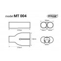 The exhaust muffler tip is made of stainless steel amio mt 004 chrome