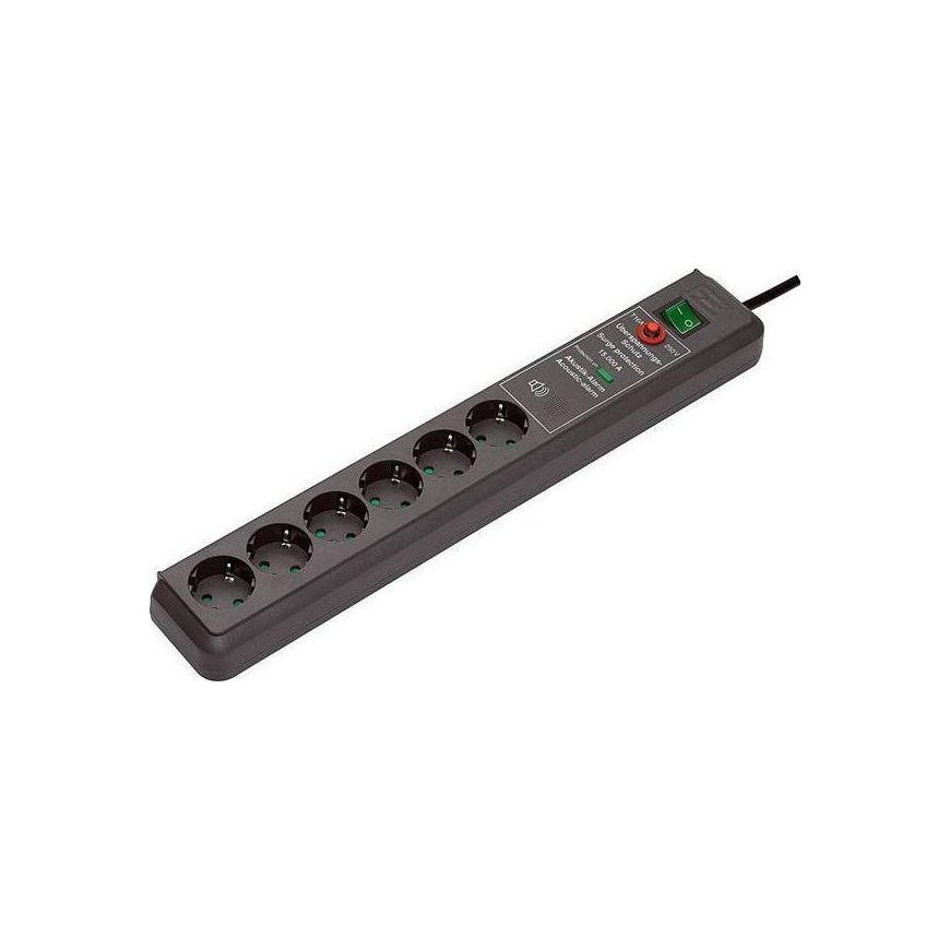 Brennenstuhl Secure-Tec power strip, 6 outlets, 3 m black (1441060000)