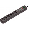 Brennenstuhl Secure-Tec power strip, 6 outlets, 3 m black (1441060000)