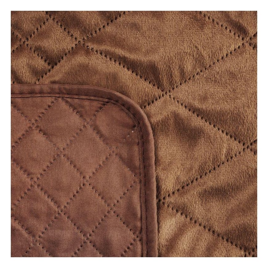 Eurofirany DESIGN 91 LUIZ / 3 Velvet bedspread, quilted by hot pressing with a geometric pattern, 170X210 cm, color: brick – 5