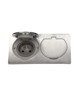 Orno Hermetic double electrical outlet, IP55 stainless steel