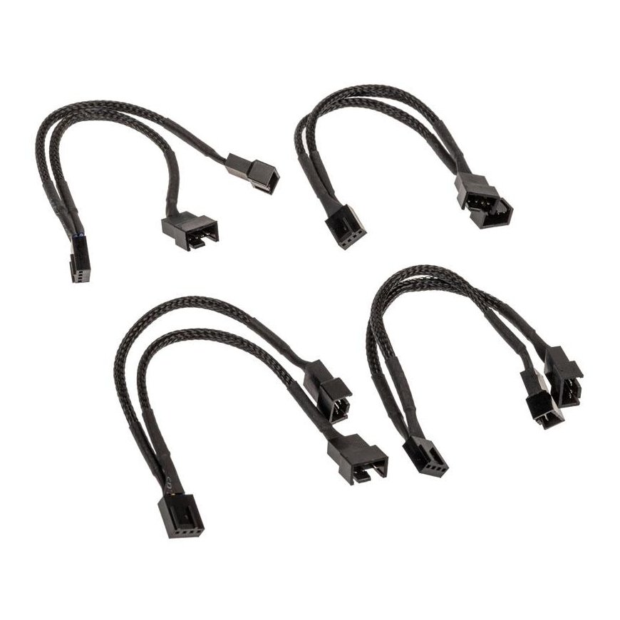 Akasa 4 Pin - 4 Pin x2, Black (AK-CBFA04-KT04)