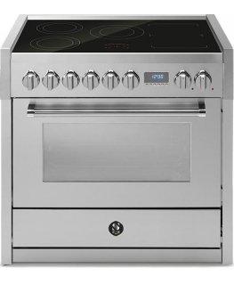 90cm wide induction cooker with electric oven Steel Genesi G9F-5FI SS