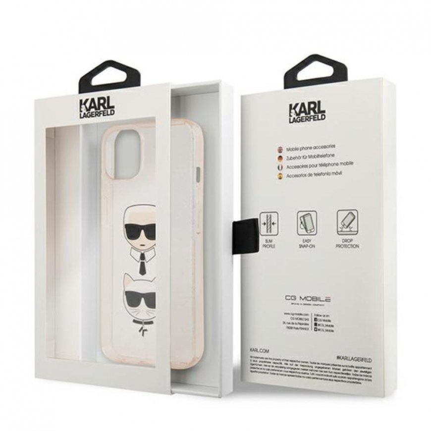 Karl Lagerfeld KLHCP13SKCTUGLGO iPhone 13 mini 5,4" zlotų/auksinis kietas dėklas Glitter Karl`s & Choupette – 4