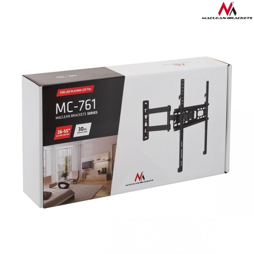Laikiklis MACLEAN MC-761 Maclean MC-761 Wall bracket skirta TV or monitorius 26-55 30kg max vesa 400x400 – 2