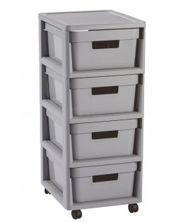 Curver Infinity 4 x 10l avec 4 tiroirs de Coffre des tiroirs de Stockage Chariot