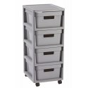 Curver Infinity 4 x 10l avec 4 tiroirs de Coffre des tiroirs de Storage Chariot