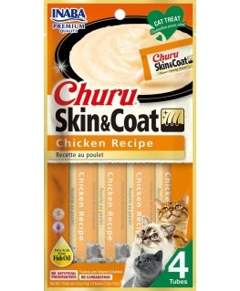 INABA Churu Skin&Coat Vistas recepte - kaķu gardumi - 4x14 g