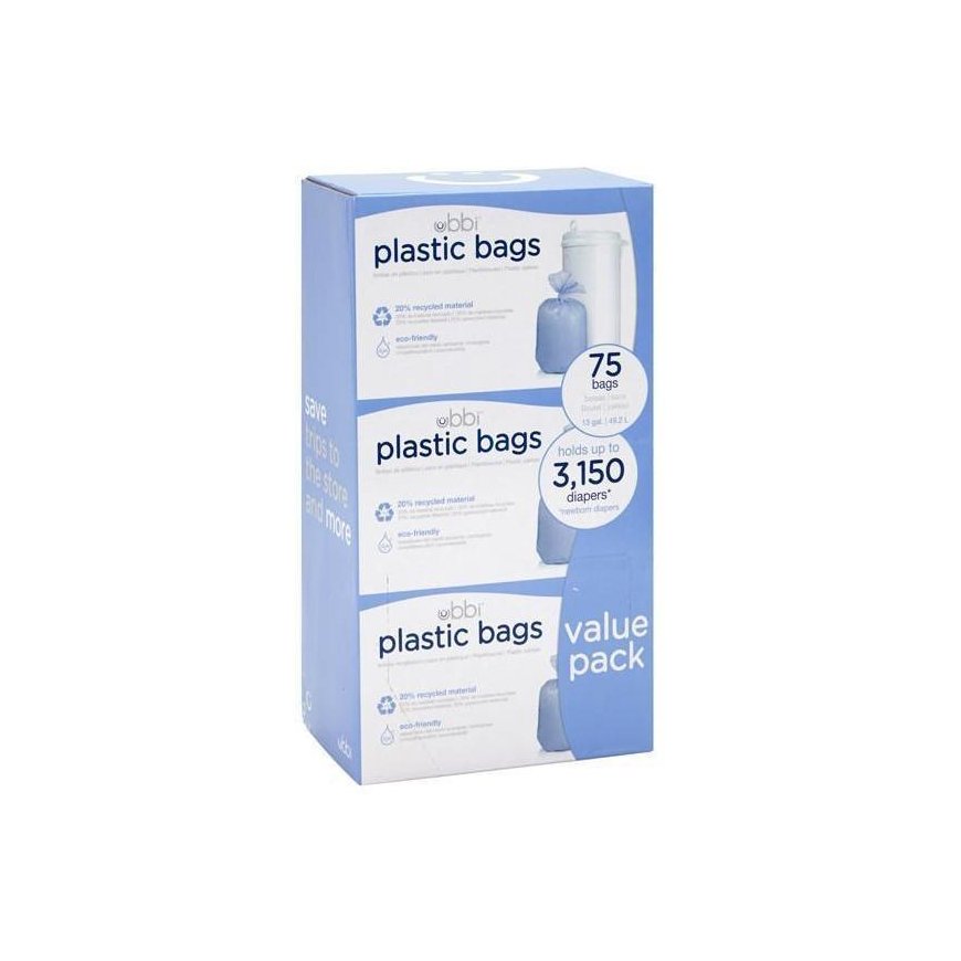 Muovipussit Ubbi-vaipparoskikseen, 3-pack