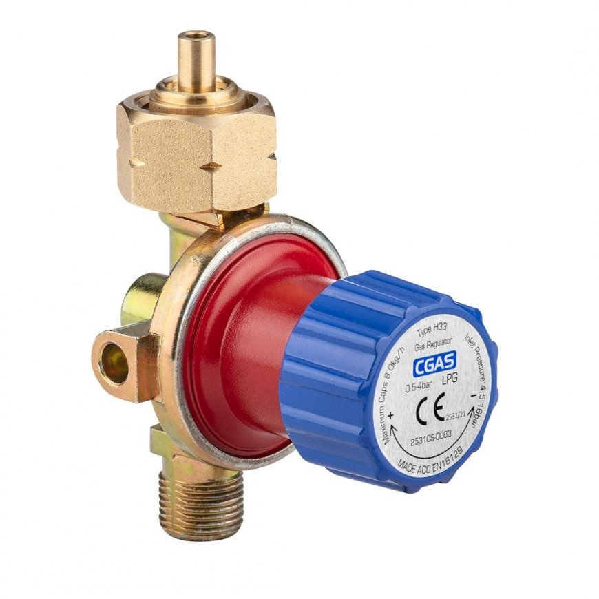 NEO Gas regulator with pressure regulator. (max. 4 bars, 8kg/hour)