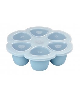 BEABA SILICONE BABY FOOD CONTAINER MULTIPORTIONS, XL (6x150 ML), Blue