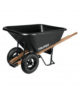Two-wheel garden wheelbarrow with plastic tray and wooden handles 175L Truper®