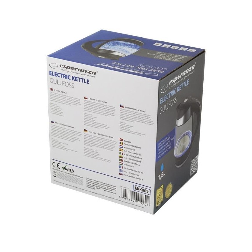 Virdulys electric Esperanza Gullfoss EKK009 (2200W 1.8l, transparent color) – 6