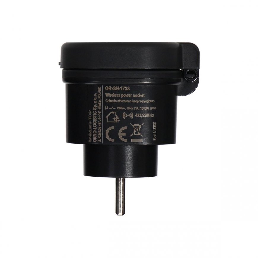 ORNO Smart Home external network outlet, wirelessly controlled, with radio receiver, IP44 – 6