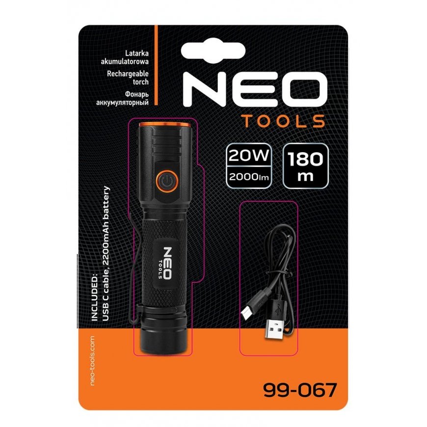 NEO USB C 2000 lm CHN LED rechargeable flashlight – 11