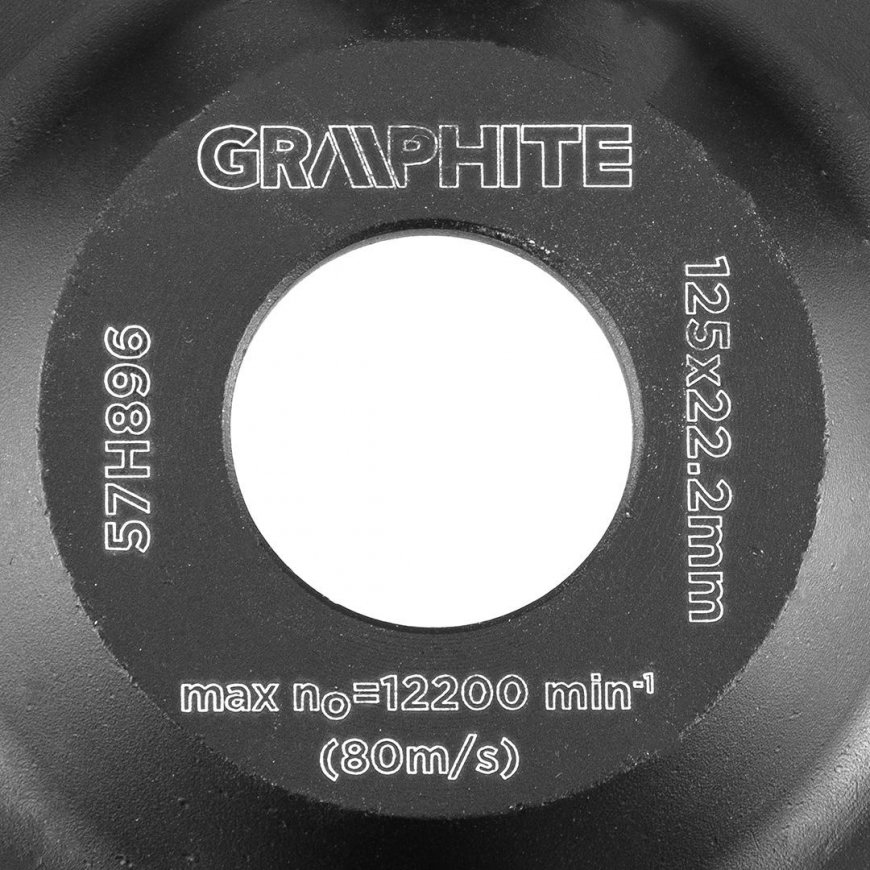 GRAPHITE Diamond grinding wheel 125 x 22.2 x 5 mm, high resistance – 3