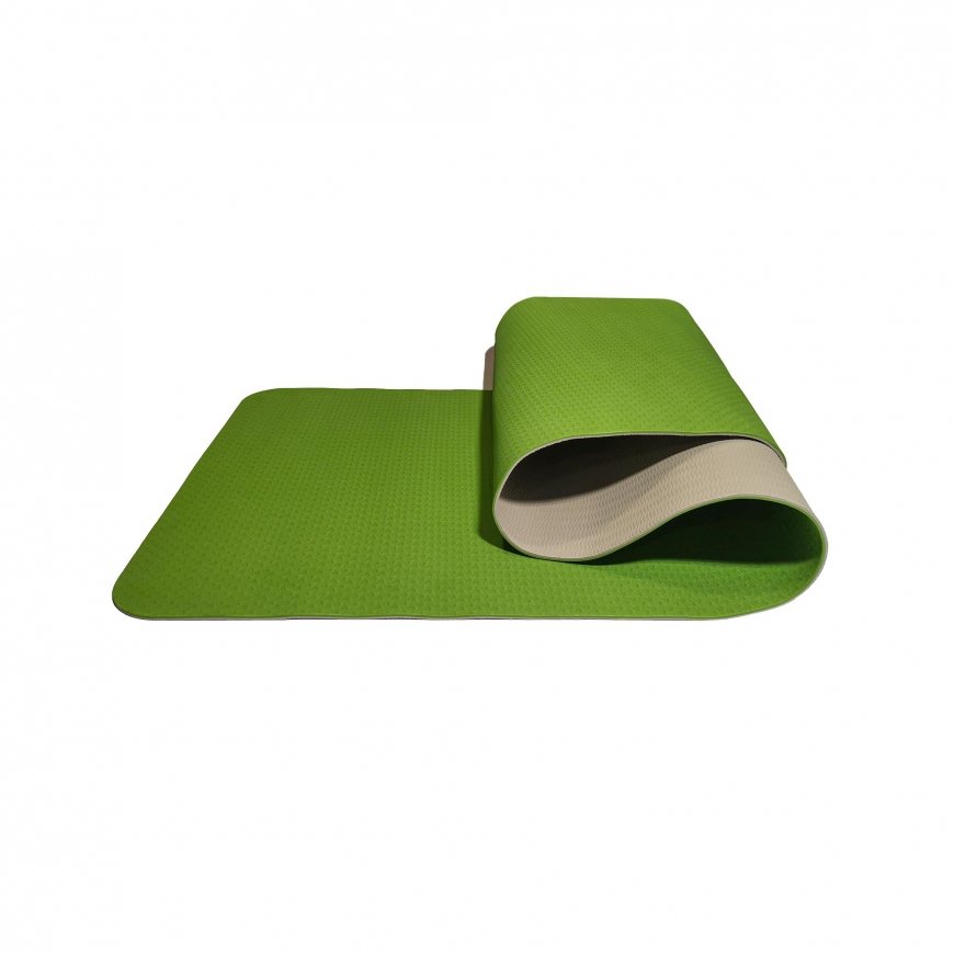 Sanro Gymnastics/yoga mat TPE double-sided KP-189 Green/grey – 3