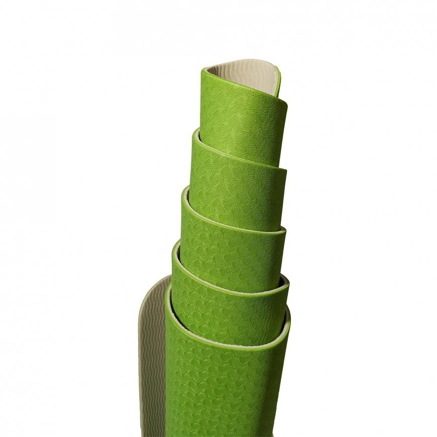 Sanro Gymnastics/yoga mat TPE double-sided KP-189 Green/grey – 6