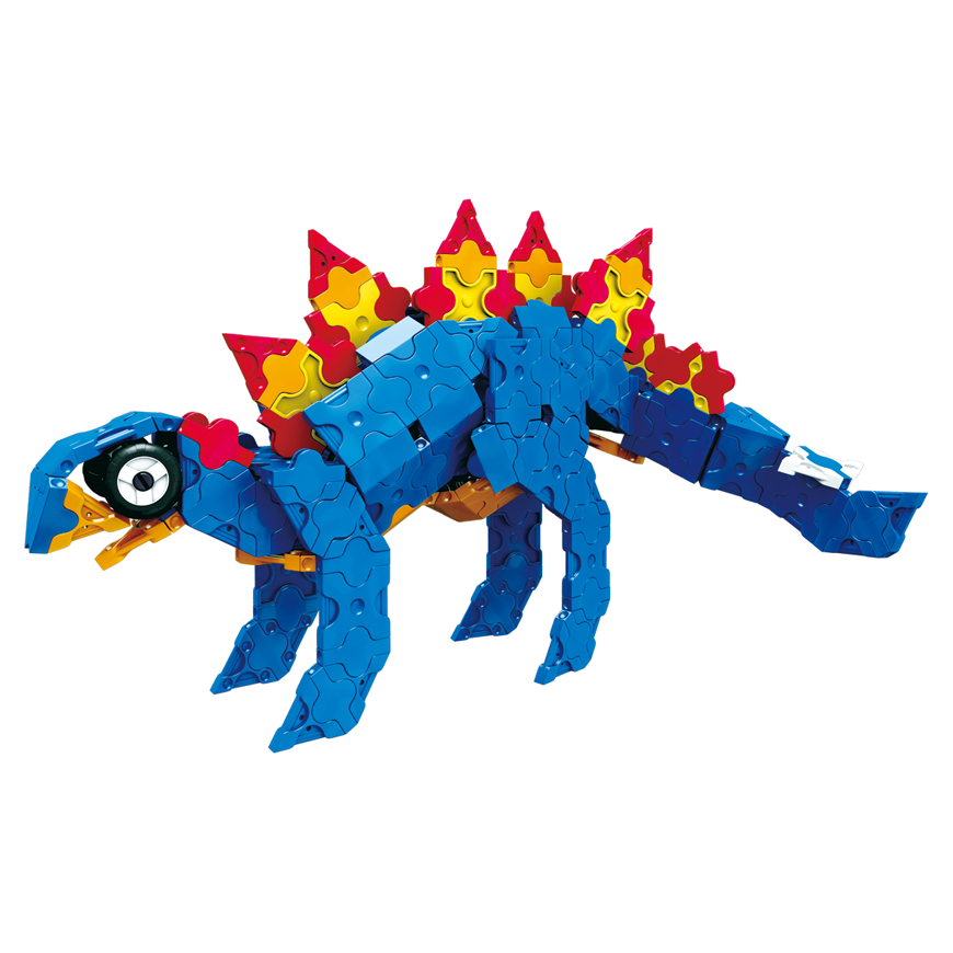 Japanese Educational Constructor LaQ Dinosaur Stegosaurus (300 pieces, 4 Hamacron pieces (wheels and – 2